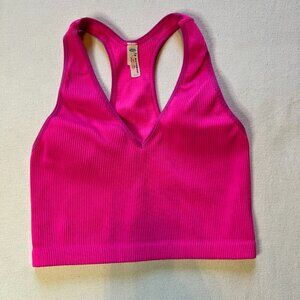 Free‎ People Movement Free Throw Crop Tank Women Medium Ribbed Neon Pink